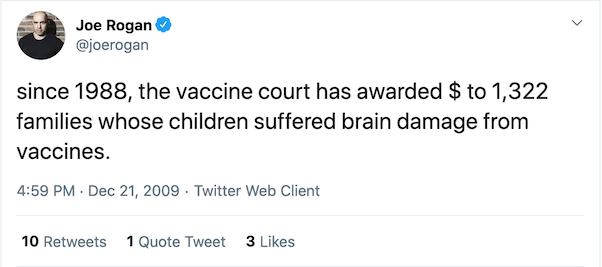When talking about Vaccine Court awards, it is important to include statistics about the billions of doses of vaccines that have been given during the time since they started compensating vaccine injury petitions.
