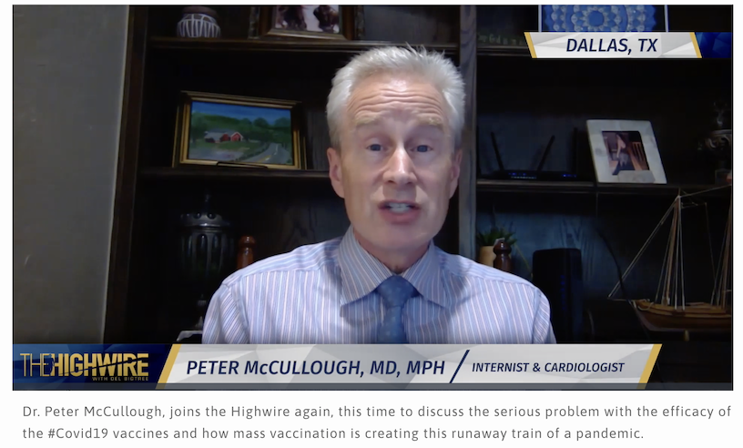 I hope that Peter McCullough is a good cardiologist, because he seems to get a lot wrong when he talks about vaccines, variants, epidemiology, and infectious disease topics...