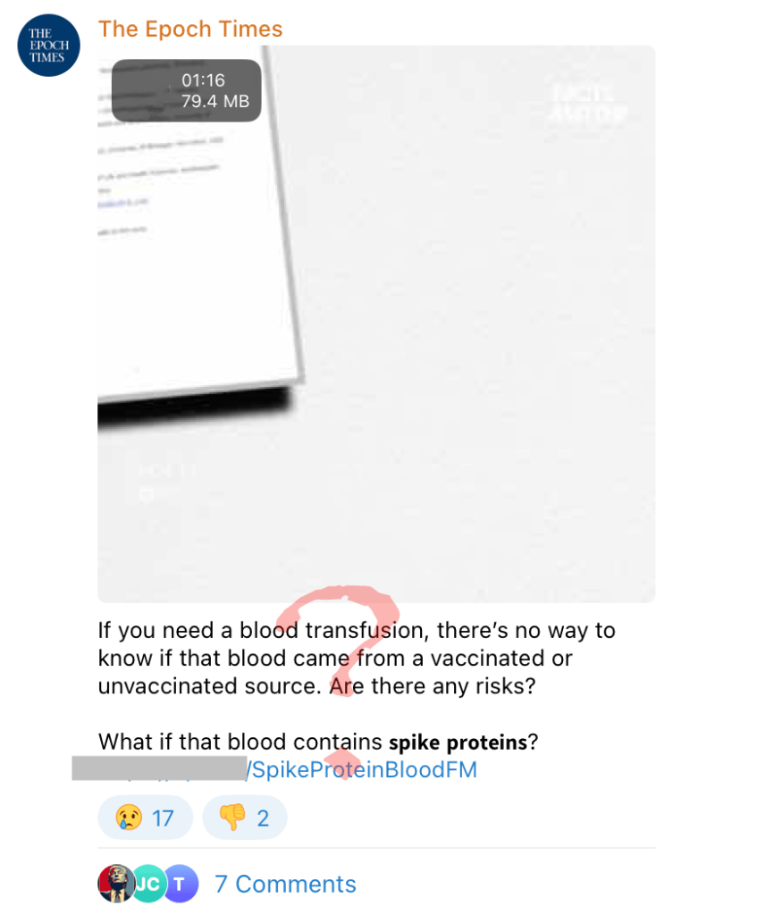 There is no risk to pure bloods from vaccinated blood.