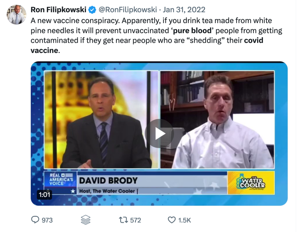 The pure blood folks have created a new vaccine conspiracy.