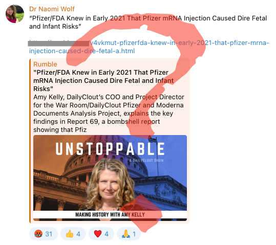 The Bombshell News report of Naomi Wolf was a dud.